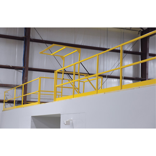 Mezzanine Safety Gate, 68-1/2" L x 42" H, 80-1/16" Raised, Yellow Kelford