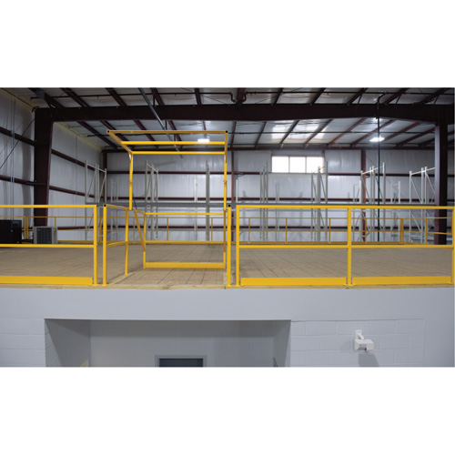 Mezzanine Safety Gate, 68-1/2" L x 42" H, 80-1/16" Raised, Yellow Kelford