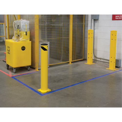 Safety Bollard, Steel, 36" H x 5-1/2" W, Yellow Kelford