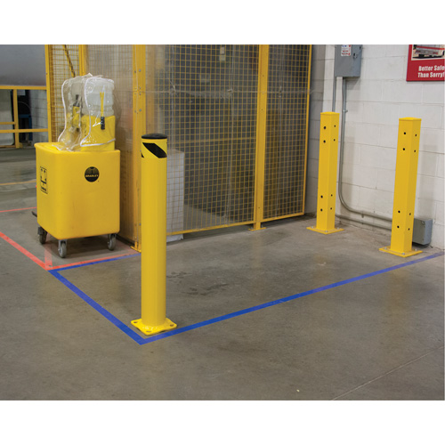 Safety Bollard, Steel, 42" H x 5-1/2" W, Yellow Kelford