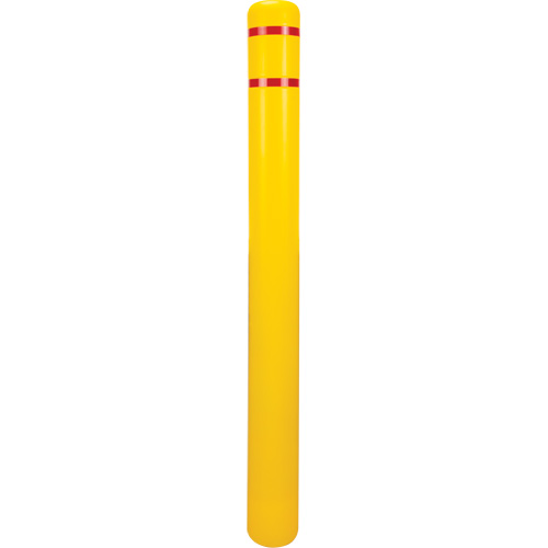 Capuchon en poly&eacute;thyl&egrave;ne pour borne de protection, 4-1/2" dia. x 52" l, Rouge/Jaune Kelford