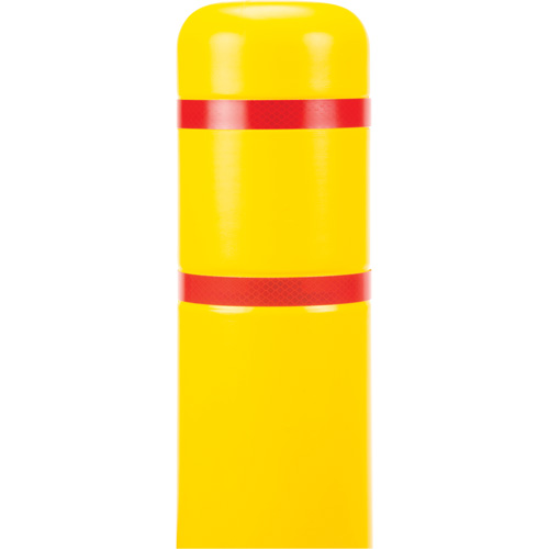 Capuchon en poly&eacute;thyl&egrave;ne pour borne de protection, 4-1/2" dia. x 52" l, Rouge/Jaune Kelford