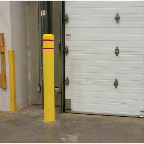 Polyethylene Bollard Cover, 6-5/8" Dia. x 52" L, Red/Yellow Kelford