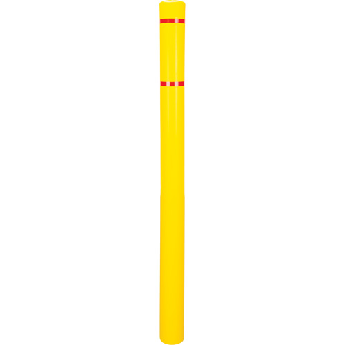 Capuchon en poly&eacute;thyl&egrave;ne pour borne de protection, 4-1/2" dia. x 64" l, Rouge/Jaune Kelford