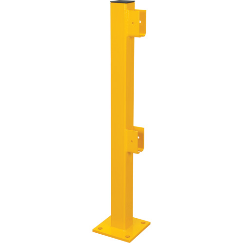 Poteau d'extr&eacute;mit&eacute; pour garde-corps l&eacute;gers, Acier, 42" h, Jaune s&eacute;curit&eacute; OSHA Kelford