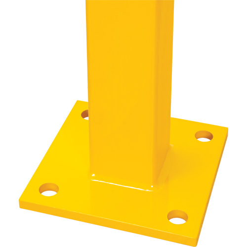Poteau en ligne pour garde-corps l&eacute;gers, Acier, 42" h, Jaune s&eacute;curit&eacute; OSHA Kelford