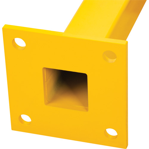 Poteau en ligne pour garde-corps l&eacute;gers, Acier, 42" h, Jaune s&eacute;curit&eacute; OSHA Kelford