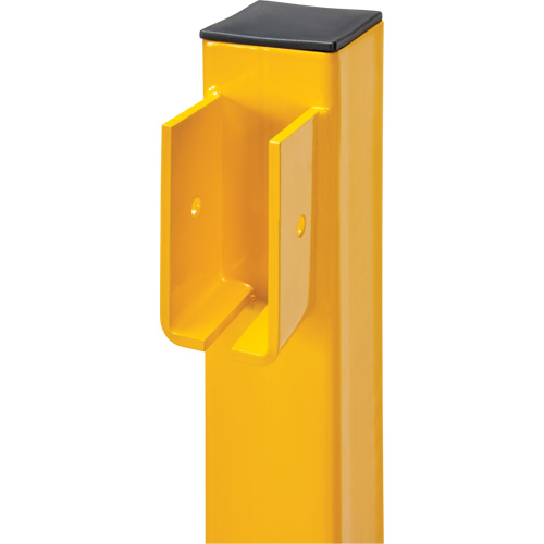 Poteau d'extr&eacute;mit&eacute; pour garde-corps l&eacute;gers, Acier, 42" h, Jaune s&eacute;curit&eacute; OSHA Kelford