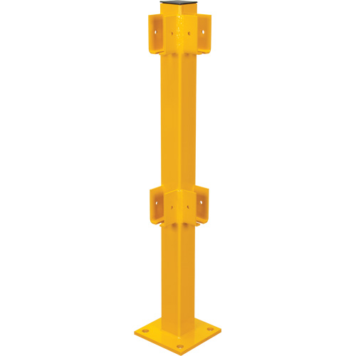 Corner Post for Light-Duty Guard Rails, Steel, 42" H, Safety Yellow Kelford