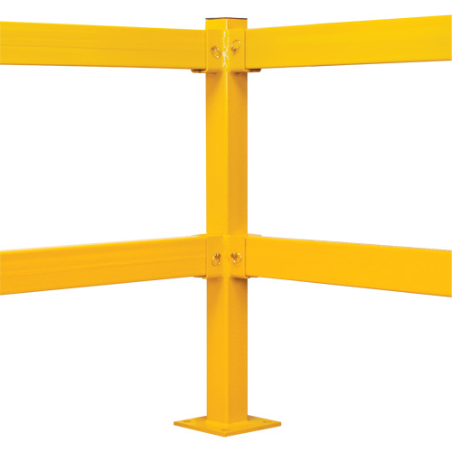 Corner Post for Light-Duty Guard Rails, Steel, 42" H, Safety Yellow Kelford
