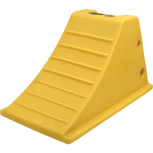 75 Ton Large Equipment Wheel Chock with Aluminum Cleats, Urethane, Yellow Kelford
