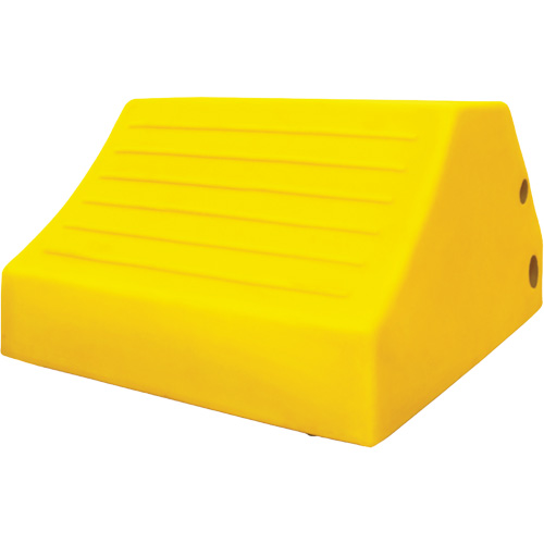 165 Ton Large Equipment Wheel Chock with Handle & Hole, Urethane, Yellow Kelford