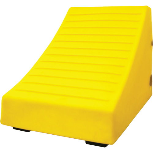 400 Ton Large Equipment Wheel Chock with Handle & Hole, Urethane, Yellow Kelford