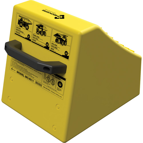 Checkers Safety Heavy-Duty Ultra Class Mining Wheel Chock without Bracket, HDPE, Yellow, 14-1/2" W x 17-1/2" D x 16" H Kelford