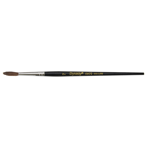 Black Pointed Bristle Artist Brush, 4 mm Brush Width, Camel Hair, Wood Handle Kelford
