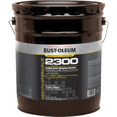 High-Performance 2300 System Traffic Zone Striping Paint, White, 5 gal., Pail Kelford