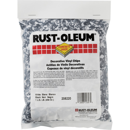 Pastilles de vinyle d&eacute;coratives Concrete Saver, 0,5 kg, Sac, M&eacute;lange noir/blanc Kelford