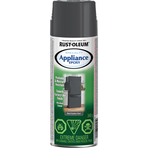 Rev&ecirc;tement &eacute;poxyde sp&eacute;cialis&eacute; pour &eacute;lectrom&eacute;nagers, Canette a&eacute;rosol, Acier inoxydable noir Kelford