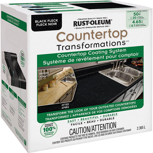 Countertop Transformations&reg; Fleck Countertop Coating System, 2.37 L, Kit, Black Fleck Kelford