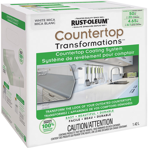 Countertop Transformations&reg; Mica Countertop Coating System, 1.42 L, Kit, White Mica Kelford