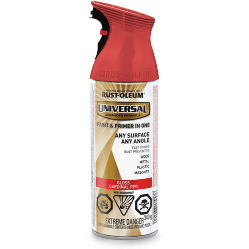 Universal&reg; Enamel Paint & Primer In One, Cardinal Red, Gloss, Aerosol Can Kelford