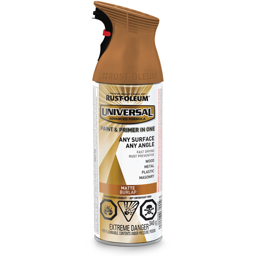 Universal&reg; Enamel Paint & Primer In One, Burlap Brown, Matte, Aerosol Can Kelford