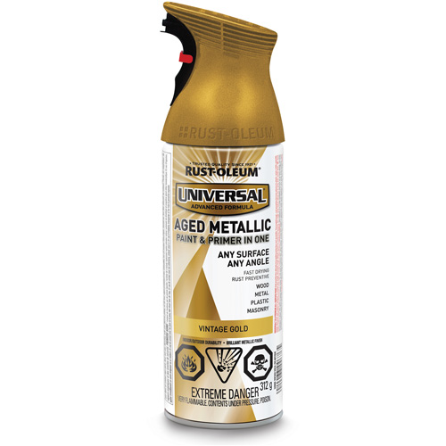 Universal&reg; Aged Spray Paint, Vintage Gold, Metallic, Aerosol Can Kelford