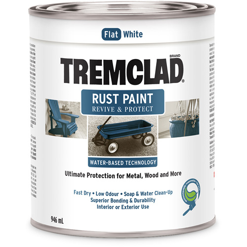 Peinture antirouille &agrave; base d'eau Tremclad, 946 ml, Canette, Blanc Kelford