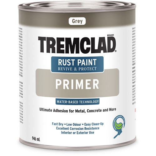 Tremclad&reg; Water-Based Rust Paint Primer, 946 ml, Can, Grey Kelford