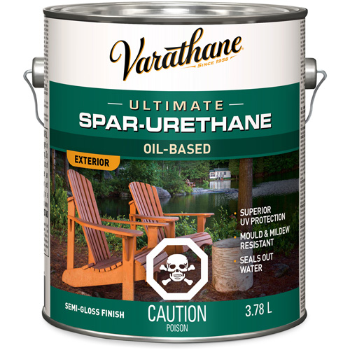 Varathane&reg; Diamond Outdoor Wood Finish, 3.78 L, Clear, Semi-Gloss Kelford