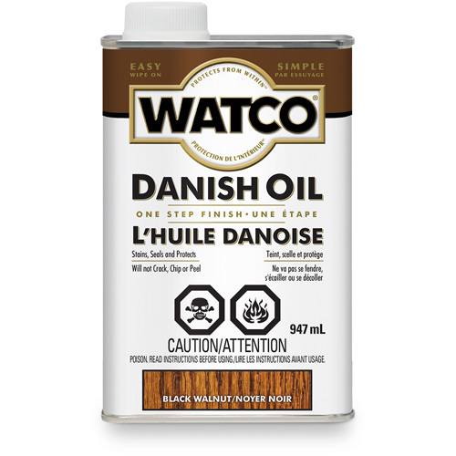 Huile danoise Watco, 947 ml, Noyer noir, Transparent Kelford