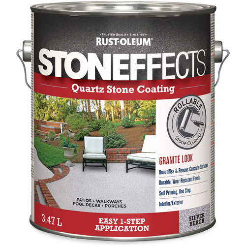 Rev&ecirc;tement &agrave; base de pierre de quartz Stoneffects, 3,78 L, &agrave; l'eau, Textur&eacute;, Gris Kelford