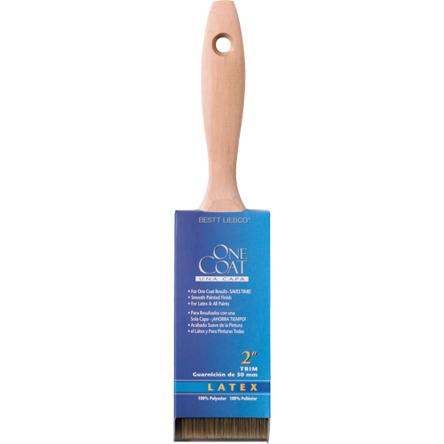 Pinceau pour murs et garnitures 100% One Coat, Polyester, Manche Bois, Largeur de 2" Kelford