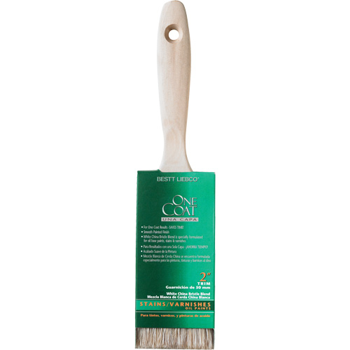 Pinceau pour murs et moulures One Coat, Soie blanche, Manche Bois, Largeur de 2" Kelford