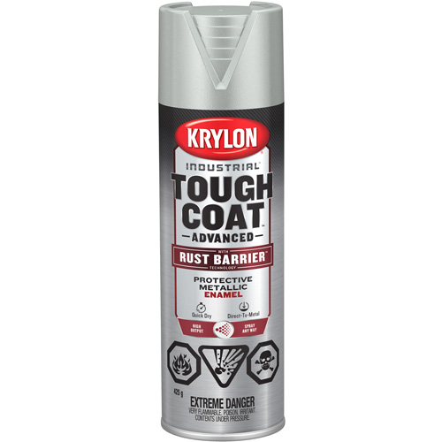 Peinture Tough Coat avec technologie Rust Barrier, Aluminium, M&eacute;tallique, 425 g, Canette a&eacute;rosol Kelford