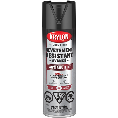 Peinture Tough Coat avec technologie Rust Barrier, Noir, Tr&egrave;s brillant, 425 g, Canette a&eacute;rosol Kelford