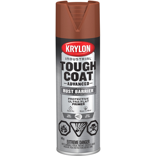 Tough Coat&reg; Advanced Paint with Rust Barrier Technology, Red Oxide Primer, Ultra-Flat, 425 g, Aerosol Can Kelford