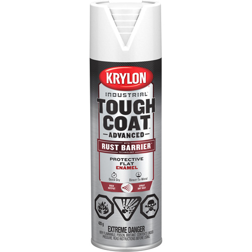 Peinture Tough Coat avec technologie Rust Barrier, Blanc, Fini mat profond, 425 g, Canette a&eacute;rosol Kelford