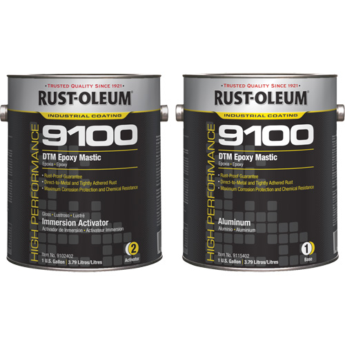 9100 System DTM Epoxy Mastic Base & Activator Kit, Aluminum, Gallon Kelford