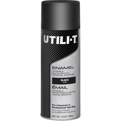 Peinture-&eacute;mail en a&eacute;rosol polyvalent UTILI-T, Noir, Brillant, 10 oz/283 g, Canette a&eacute;rosol Kelford