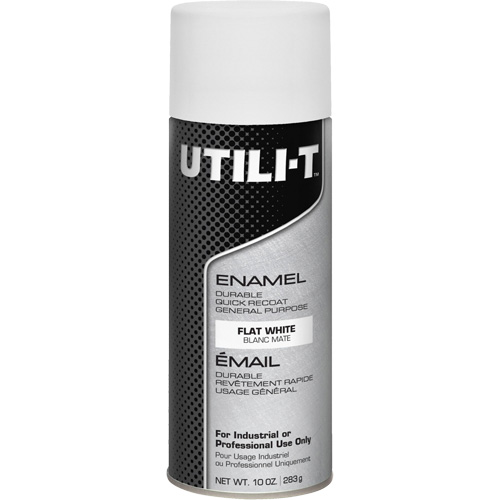 UTILI-T General Purpose Enamel Spray Paint, White, Flat, 10 oz./283 g, Aerosol Can Kelford