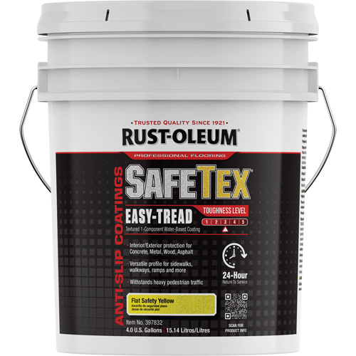 SafeTex&reg; Easy-Tread Acrylic Coating, 4 gal., Water-Based, Flat/Textured, Yellow Kelford