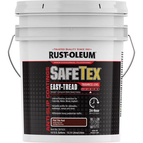 Rev&ecirc;tement d'acrylique SafeTex Easy-Tread, 4 gal., &agrave; l'eau, Plat/Textur&eacute;, Rouge Kelford