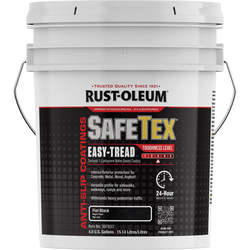 SafeTex&reg; Easy-Tread Acrylic Coating, 4 gal., Water-Based, Flat/Textured, Black Kelford