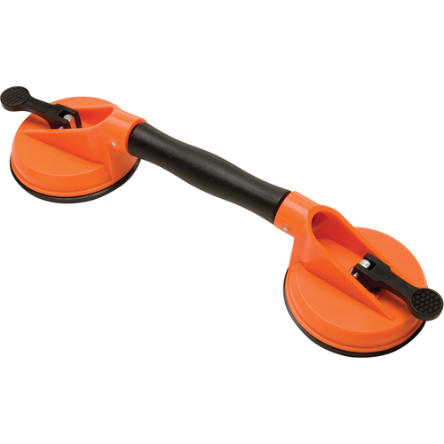 Manually Operated Hand Vacuum Cups - Double Handcup-Swivel, 50 lbs. Capacity, 4-5/8", Lever, 13" Handle Length Kelford
