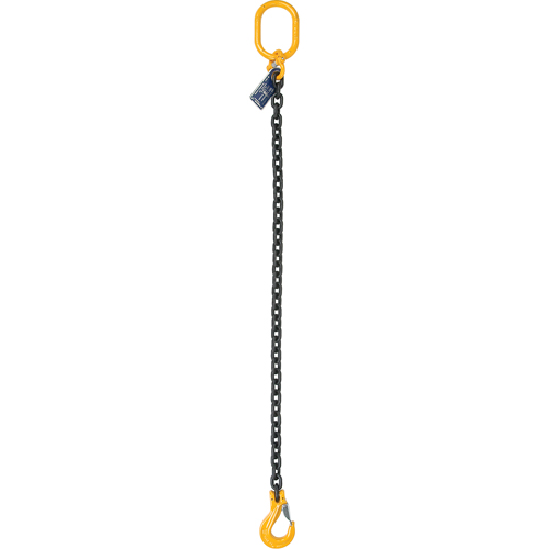 Chain Slings, Grade 80 Chain, Single Legs, Oblong & Slip Hooks, 5/8" x 5' Kelford