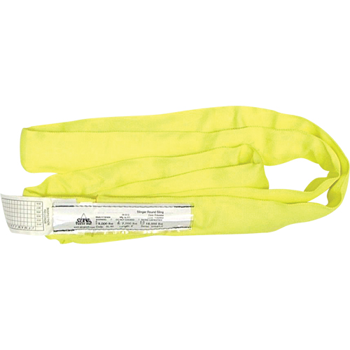 Slinger Polyester Round Sling, Yellow, 1" W x 12' L, 9000 lbs. Vertical Load Kelford