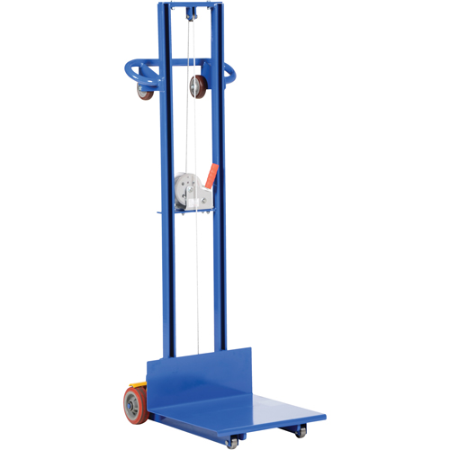 Empileur &agrave; plateforme, M&eacute;canisme Treuil manuel, Capacit&eacute; de 400 lb, Levage max de 58" Kelford