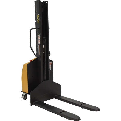 Narrow Mast Powered Lift Stacker, Electric Operated, 1000 lbs. Capacity, 63" Max Lift Kelford