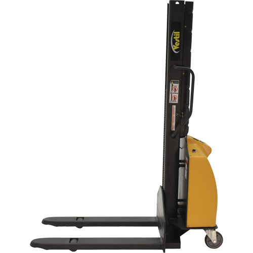 Narrow Mast Powered Lift Stacker, Electric Operated, 1000 lbs. Capacity, 63" Max Lift Kelford